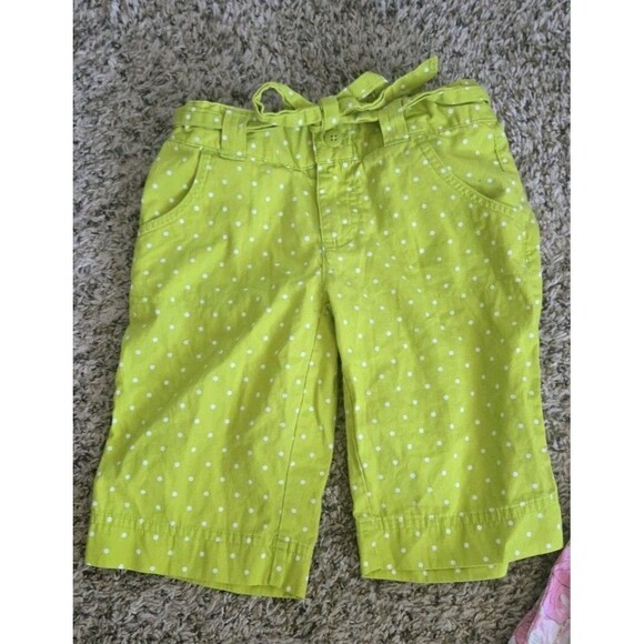 Lot Of 2 Girls Size 7/8 2 Pairs Of Summer Bottoms 1 Shorts & 1 Capris Green Pink - Picture 3 of 11